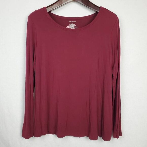 Maurices Large Burgundy LS Top - Picture 1 of 5